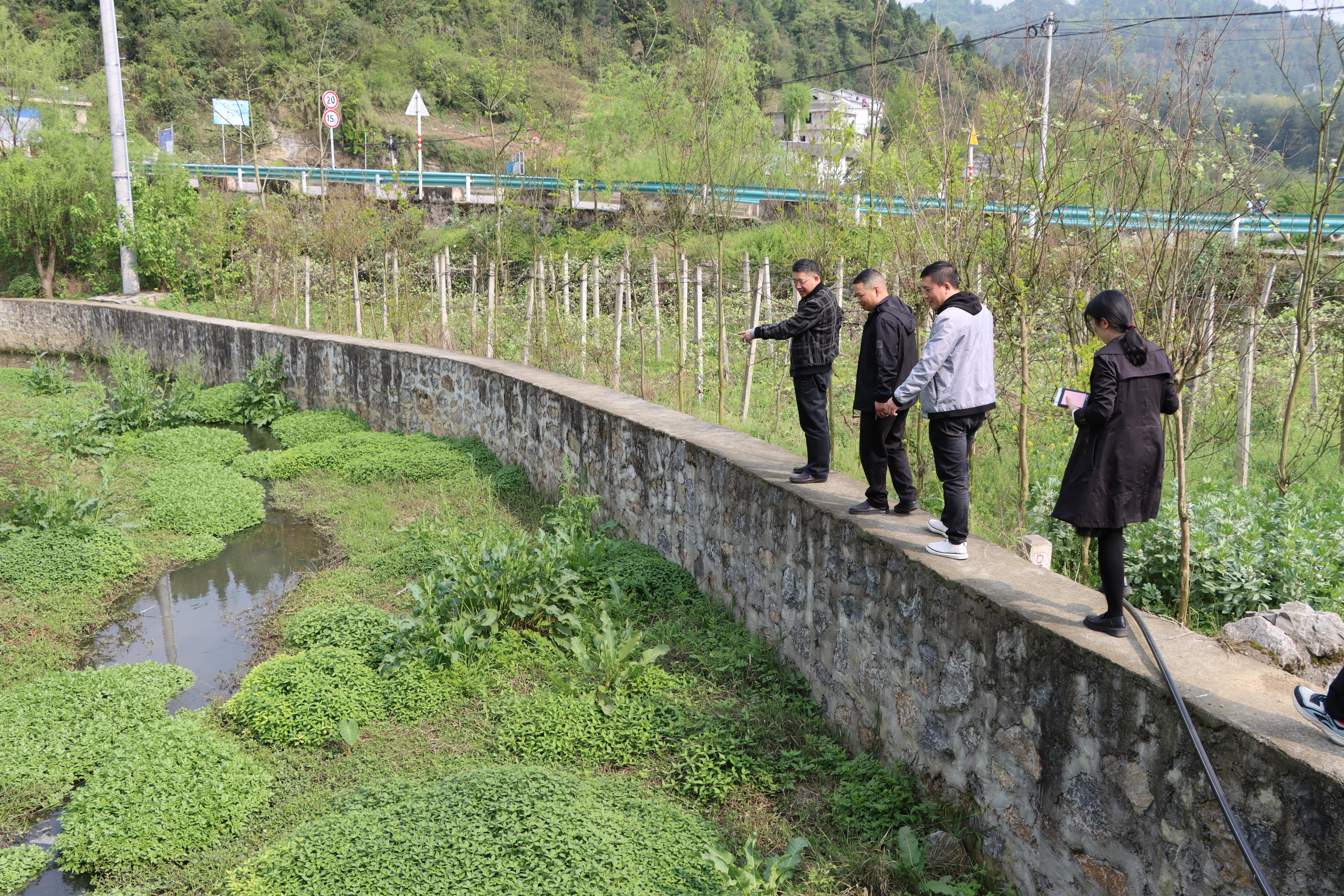 图为 李新平同志到西山镇底寨河开展巡河工作.png